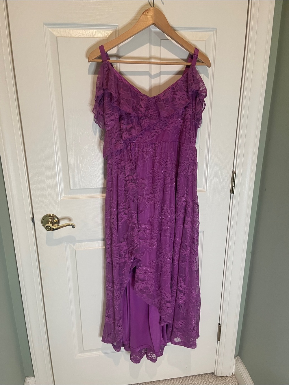 torrid Purple Lace High-Low Ruffle Dress